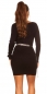 Preview: Figurbetontes Feinstick-Minikleid mit U-Bootausschnitt - schwarz