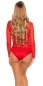 Preview: Sexy Body mit transparenter Spitzenverzierung - rot
