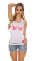Preview: Tank-Top "Touch" mit Neon-Print in weiß