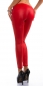 Preview: Leggings mit diagonaler Schnürleiste in rot