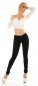 Preview: Sexy Skinny Jeans mit Schleifen-Applikation in schwarz
