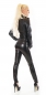 Preview: Sexy Bikerjacke im modischen Reptilleder-Look - schwarz