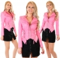 Preview: Sexy Bikerjacke mit Zierzippern in pink
