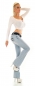 Preview: Bootcut-Jeans mit modischen Stretch-Gürtel in ice blue