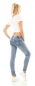 Preview: Moderne Crash-Jeans mit diagonalen Verschluss in blue washed