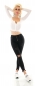 Preview: High Waist Used Jeans mit Knopfleiste - schwarz