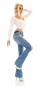 Preview: High Waist Bootcut Jeans mit Vintage-Effekten in light blue