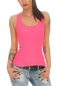 Preview: Tailliertes Feinripp-Top in neonpink