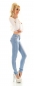 Preview: Sexy Slim Fit Skinny Jeans mit Schleifen-Verzierung in light blue