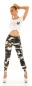 Preview: Slim Fit Skinny Jeans  im Cargo-Look im Army Look - camouflage weiß