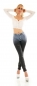 Preview: Middle Waist Röhren Jeans mit Ombre Wetlook Beschichtung in blue washed / black