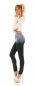 Preview: Middle Waist Röhren Jeans mit Ombre Wetlook Beschichtung in blue washed / black