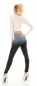 Preview: Middle Waist Röhren Jeans mit Ombre Wetlook Beschichtung in blue washed / black