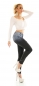 Preview: Middle Waist Röhren Jeans mit Ombre Wetlook Beschichtung in blue washed / black