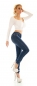 Preview: Sexy Middle Waist Push Up Jeans mit Vintage-Effekten in blue washed