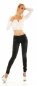 Preview: Sexy Skinny Jeans mit Schleifen-Applikation in vintage black