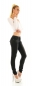 Preview: Sexy Skinny Jeans mit Schleifen-Applikation in vintage black
