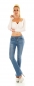 Preview: Middle Waist Bootcut-Jeans in heller Waschung - light blue