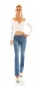 Preview: Middle Waist Bootcut-Jeans in heller Waschung - light blue