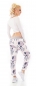 Preview: Moderne Freizeithose mit bunten Muster-Prints - multicolor rosa