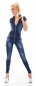 Preview: Sexy ärmelloser Jeansoverall mit Reißverschluss - blue washed