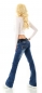 Preview: Moderne Bootcut-Jeans mit Stretch-Gürtel in blue washed