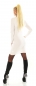Preview: 2in1 Rippstrick-Midikleid mit Bolero in creme