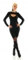 Preview: 2in1 Rippstrick-Midikleid mit Bolero in schwarz