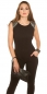 Preview: Ärmelloser Overall mit Schmuck-Applikationen in schwarz
