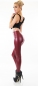 Preview: Modische Thermo-Leggings im sexy Wetlook - weinrot