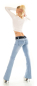 Preview: Modische Bootcut-Jeans mit Stretch-Gürtel in light blue