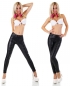 Preview: High Waist Stretch Hose im Wetlook mit Schnürleiste in schwarz