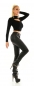 Preview: Sexy High Waist Kunstleder-Hose mit Push-Up-Effekt in schwarz