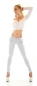 Preview: Skinny-Jeans mit süssen Zier-Zippern in ice blue