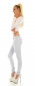 Preview: Skinny-Jeans mit süssen Zier-Zippern in ice blue