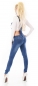 Preview: Moderne Jeans-Latzhose mit Vintage-Effekten in blue washed