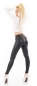Preview: Sexy Wetlook-Leggings mit Zipper -  schwarz
