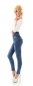 Preview: High Waist Jeans im Corsagen-Look mit XXL Knopfleiste - stone washed