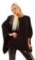 Preview: Oversize Cape Pullover mit Bouclé-Optik  in schwarz