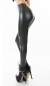 Preview: Modische Thermo-Leggings im sexy Wetlook - darkgreen