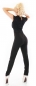 Preview: Eleganter Hosenanzug mit sexy V-Ausschnitt und Spitze in schwarz