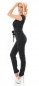 Preview: Eleganter Hosenanzug mit sexy V-Ausschnitt und Spitze in schwarz