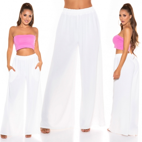Luftig leichte Sommer Hose in weiß