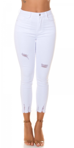 Weiße Damen Jeans Hose