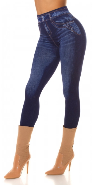 High Waist Leggings im Jeans-Look - blau