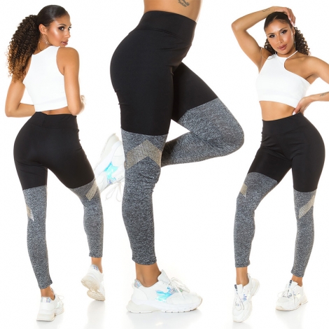 Modische Leggings im Overknee Look - schwarz