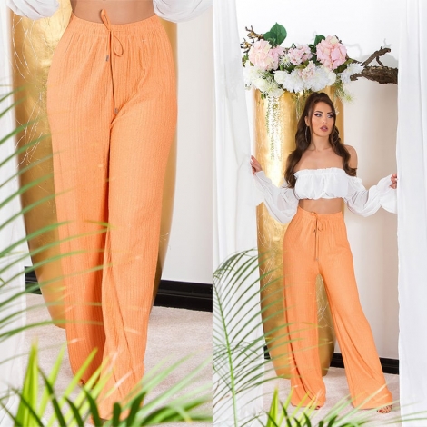 Sommer Plissee Schlag Damen Hose - orange