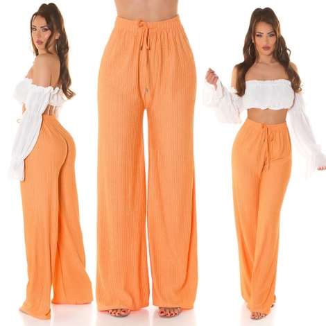 Sommer Plissee Schlag Damen Hose - orange