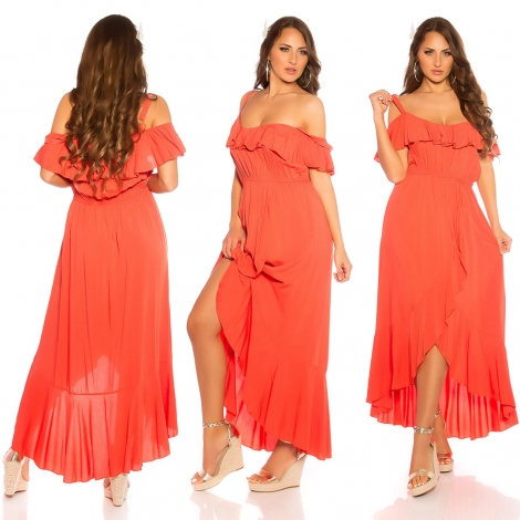 Wunderschönes Vokuhila-Kleid im Latina-Look - orange