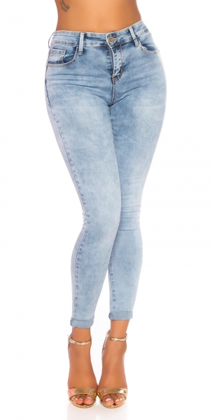 High Waist Push Up Jeans im aktuellen Wasch-Effekten - light blue